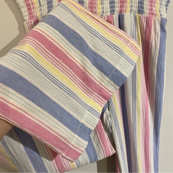 Cloth & Stone lounge pants Linen rayon blend beach pants stretchy waist wide leg - Picture 9 of 10